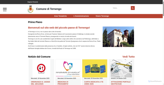 Security scan screenshot of https://www.comune.ternengo.bi.it/