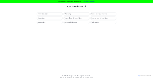 Security scan screenshot of http://scotiabank-seb.ph/