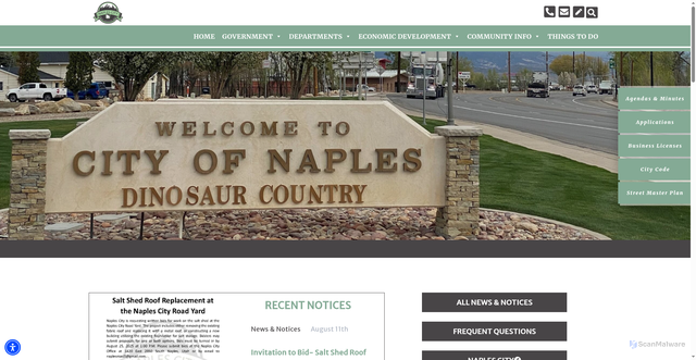 Security scan screenshot of https://naplescityut.gov/