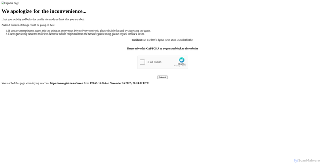 Security scan screenshot of https://validate.perfdrive.com/?ssa=4049f28d-93fe-4267-b4c0-856fccc43e6a&ssb=03629264991&ssc=https%3A%2F%2Fwww.gtai.de%2Fen%2Finvest&ssi=c4ed60f1-dgme-4c64-a66e-75c0db1bb1bc&ssk=botmanager_support@radware.com&ssm=29430115274602289139563287507089&ssn=7ced1c3532cca9fea0b9b901343d4a1b789b6bd9f35a-cd7a-46e4-ad1c77&sso=ff137dbf-d99970ddf5054e2c9a5cf75a9eadb5f34ee2c13601cad7a2&ssp=98596682441763316173176336141228568&ssq=58857472463648299675524636814421444590942&ssr=MTc4LjYzLjE2LjIyNA==&sst=Mozilla/5.0%20(Windows%20NT%2010.0;%20Win64;%20x64)%20AppleWebKit/537.36%20(KHTML,%20like%20Gecko)%20Chrome/124.0.0.0%20Safari/537.36&ssu=&ssv=&ssw=&ssx=eyJyZCI6Imd0YWkuZGUiLCJfX3V6bWYiOiI3ZjkwMDA2YmQ5ZjM1YS1jZDdhLTQ2ZTQtYWRiZi1kOTk5NzBkZGY1MDUxLTE3NjMzMjQ2MzYxMzAyMzItMDAwOGJhOGNjYjE2YzYzZDIxMTEzIiwidXpteCI6IjdmOTAwMGI0ZTFiMjM1LTNlOWQtNGU4Yi1iMjBlLTc2NzE4NTkzYmI0MTEtMTc2MzMyNDYzNjEzMDIzMi03MTE1YmNhNjgzY2IyMDJkMTMifQ==