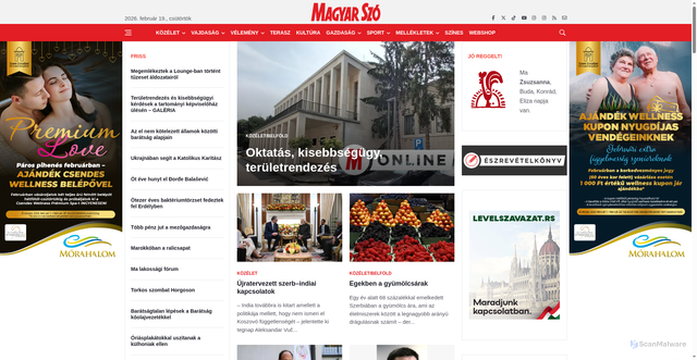 Security scan screenshot of https://magyarszo.rs