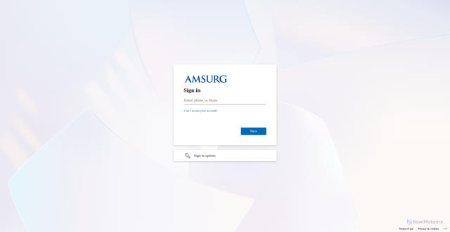 Security scan screenshot of https://amsurg-my.sharepoint.com