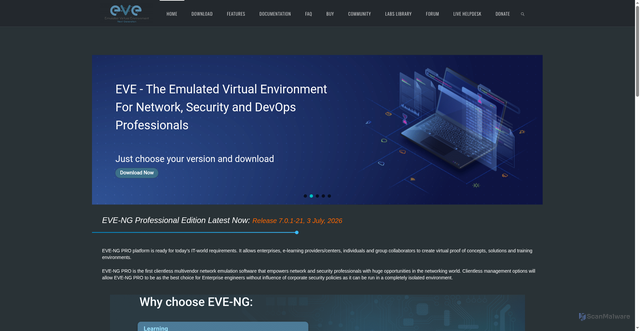 Security scan screenshot of https://eve-ng.net