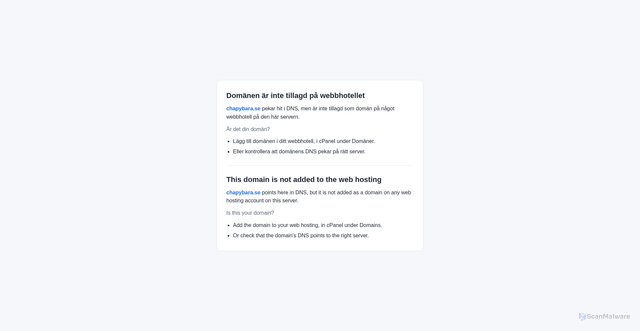 Security scan screenshot of https://chapybara.se