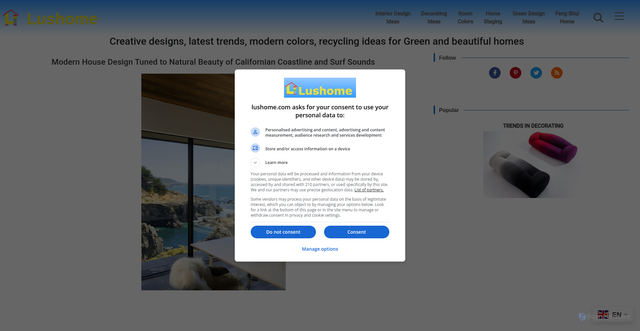 Security scan screenshot of https://lushome.com
