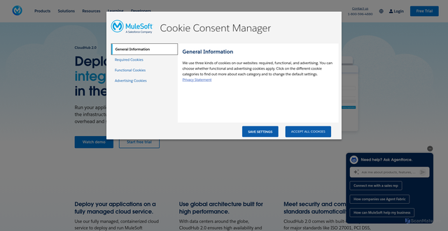 Security scan screenshot of https://us-w1.cloudhub.io