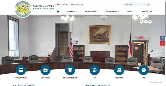 Security scan screenshot of https://gatescountync.gov/