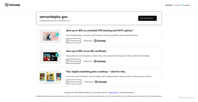 Security scan screenshot of https://vernontwphc.gov/