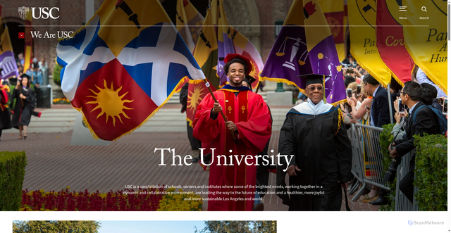Security scan screenshot of https://www.usc.edu/we-are-usc/the-university/