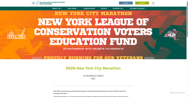 Security scan screenshot of https://nylcvef.org/events/2026-new-york-city-marathon/