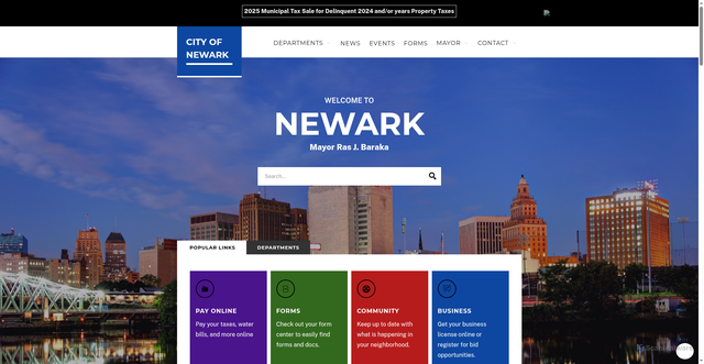 Security scan screenshot of https://www.newarknj.gov/