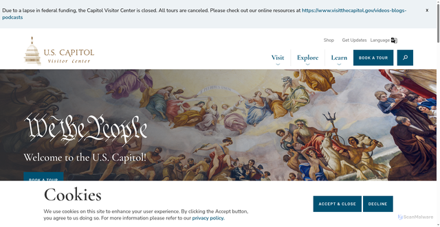 Security scan screenshot of https://www.visitthecapitol.gov/