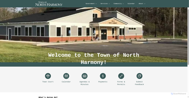 Security scan screenshot of https://townofnorthharmony.gov/