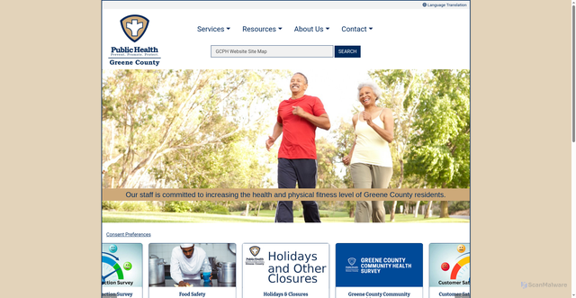 Security scan screenshot of https://www.greenecophoh.gov/