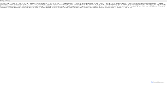 Security scan screenshot of https://api.twik.io