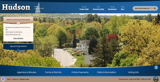 Security scan screenshot of https://www.hudsonnh.gov/