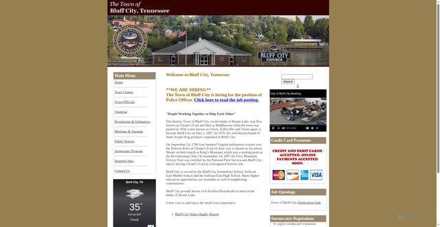 Security scan screenshot of https://bluffcitytn.gov/