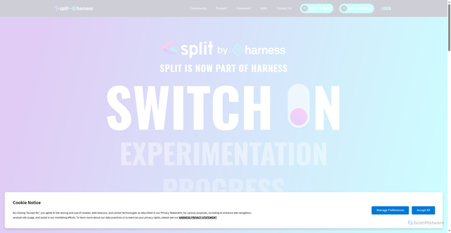 Security scan screenshot of https://split.io