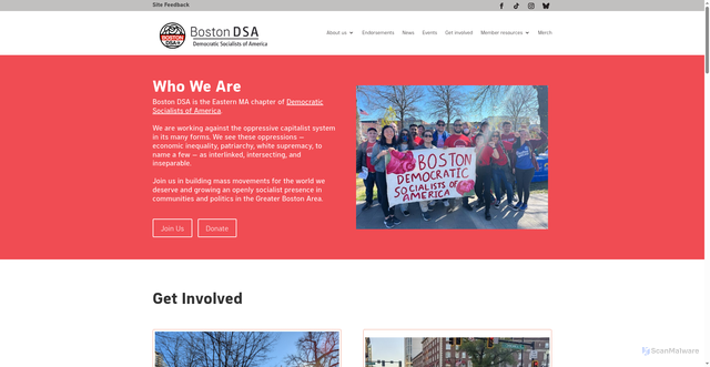 Security scan screenshot of https://bostondsa.org/