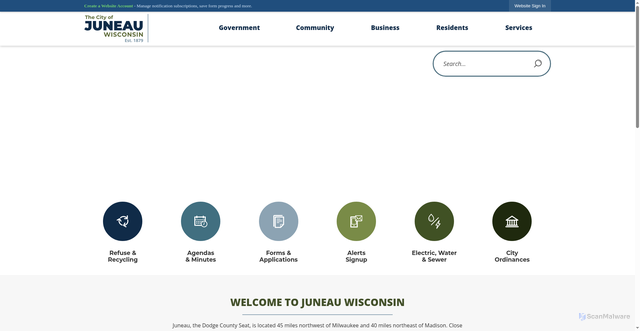 Security scan screenshot of https://cityofjuneauwi.gov/