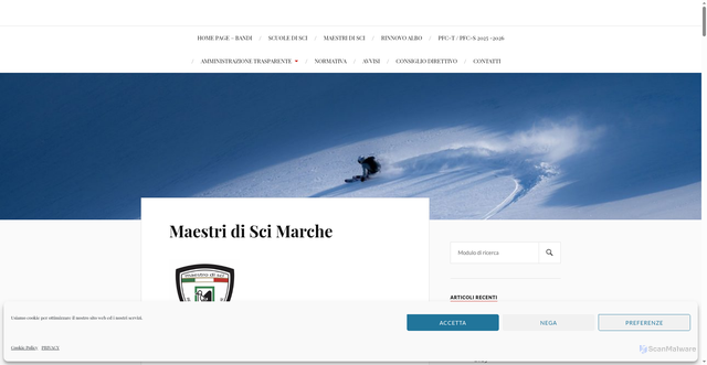 Security scan screenshot of https://www.maestridiscimarche.it/