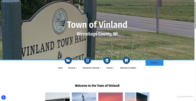 Security scan screenshot of https://townofvinlandwi.gov/