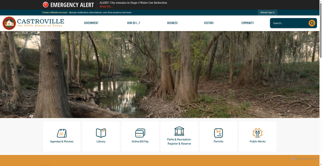 Security scan screenshot of https://castrovilletx.gov/