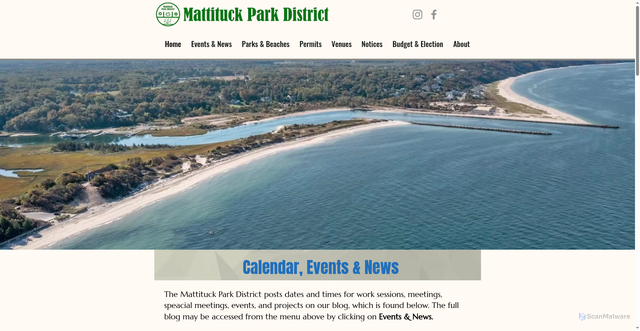 Security scan screenshot of https://www.mattituckparks.gov/