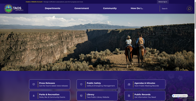 Security scan screenshot of https://taosnm.gov/