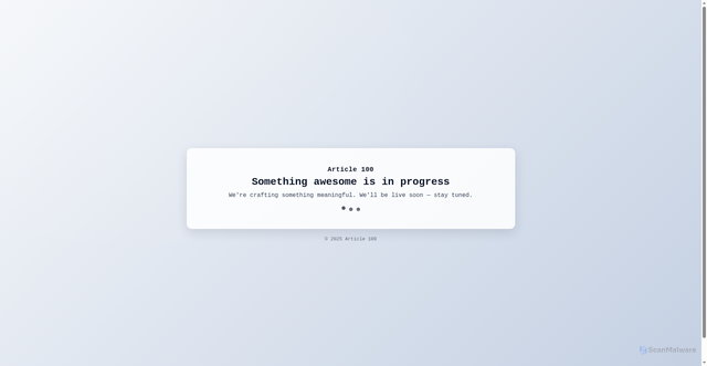 Security scan screenshot of http://article100.com/