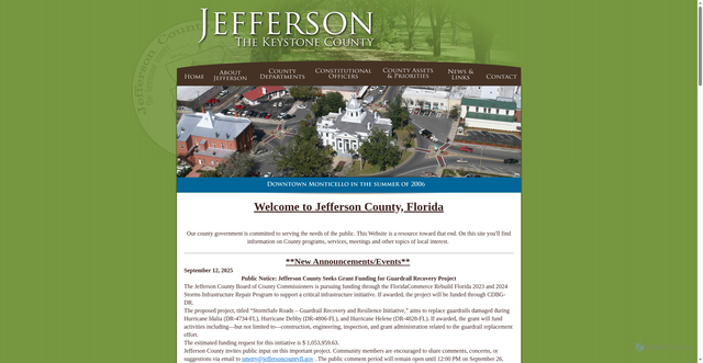 Security scan screenshot of http://www.jeffersoncountyfl.gov/