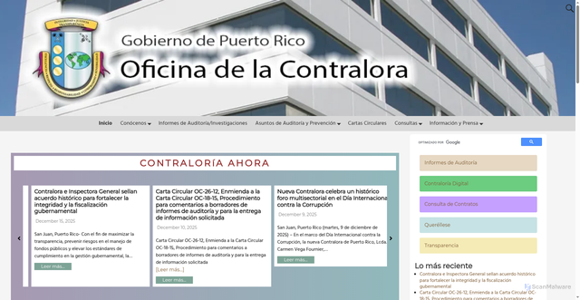 Security scan screenshot of https://www.ocpr.gov.pr/