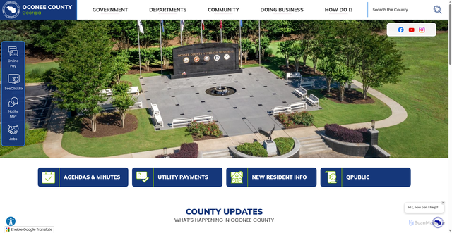 Security scan screenshot of https://oconeecountyga.gov/