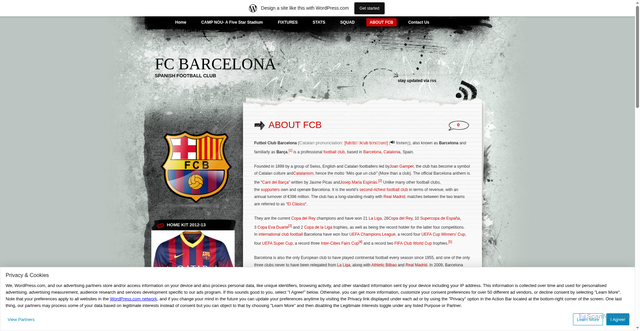Security scan screenshot of https://fclubbarca.wordpress.com/about-fcb/