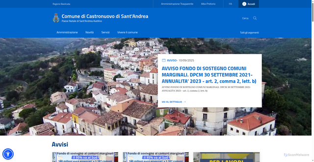 Security scan screenshot of https://www.comune.castronuovo.pz.it/