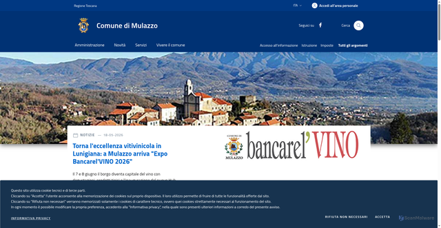 Security scan screenshot of https://www.comune.mulazzo.ms.it