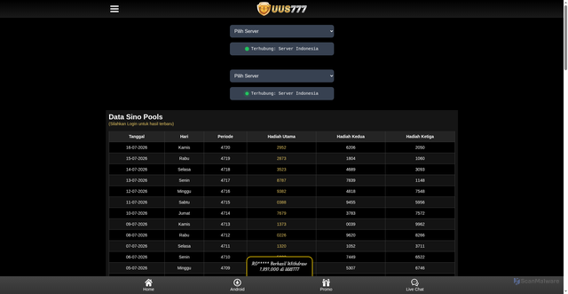 Security scan screenshot of https://xn--p6caiamvb1f4b4dbbgn6a0b9cs8ggz0cmfq3e5a7cyjvj.net/mobile/data/sinopools?m=36
