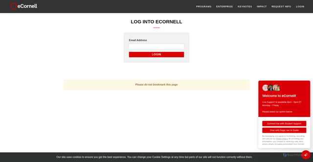 Security scan screenshot of https://auth.ecornell.com