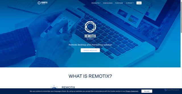Security scan screenshot of https://remotix.com