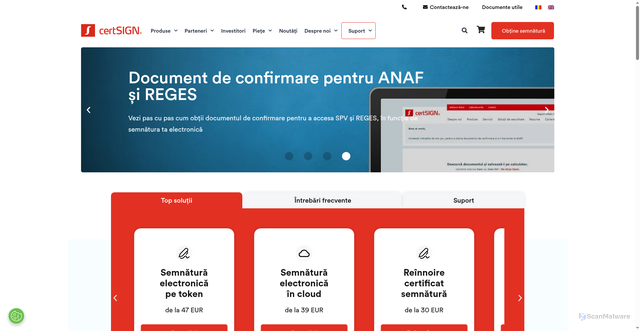 Security scan screenshot of https://certsign.ro
