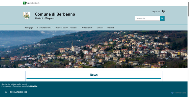 Security scan screenshot of https://www.comune.berbenno.bg.it/hh/index.php