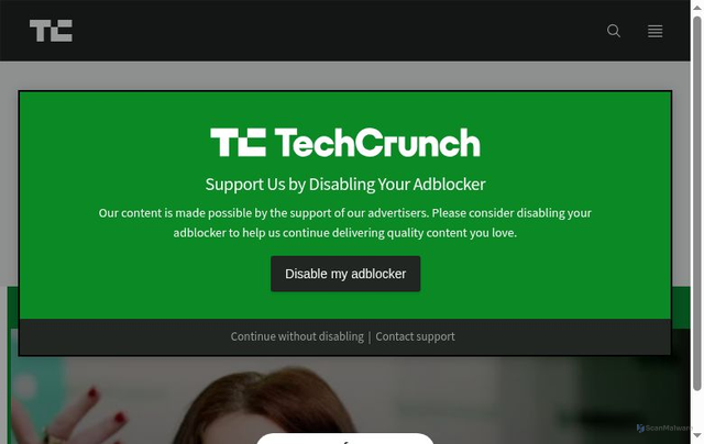 Security scan screenshot of https://www.techcrunch.com/