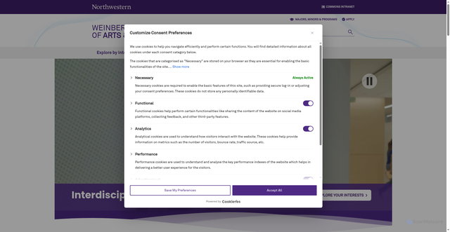 Security scan screenshot of https://urbanstudies.northwestern.edu