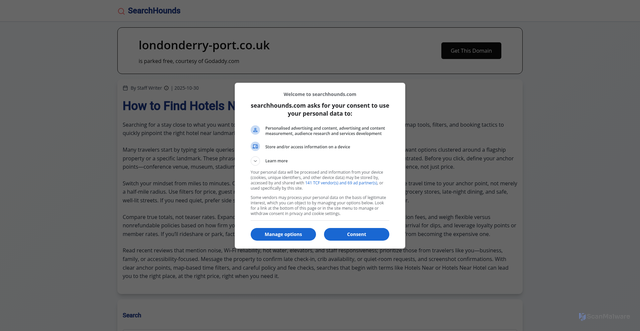 Security scan screenshot of http://www.londonderry-port.co.uk/