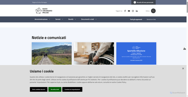 Security scan screenshot of https://www.nuovocircondarioimolese.it/