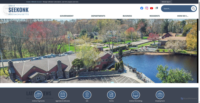 Security scan screenshot of https://seekonk-ma.gov/