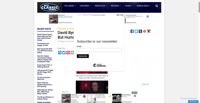 Security scan screenshot of https://bestclassicbands.com/david-byrne-concert-review-11-17-25/