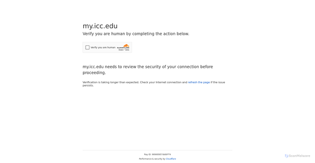 Security scan screenshot of https://my.icc.edu/