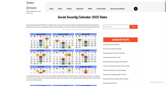 Security scan screenshot of https://suterortwin.pages.dev/strvtd-social-security-calendar-2025-dates-rtwnzigk/