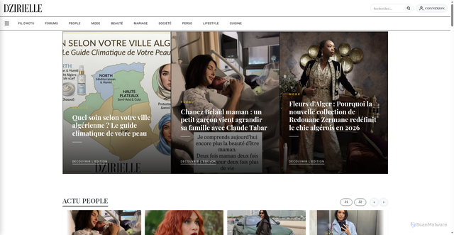 Security scan screenshot of https://dzirielle.com